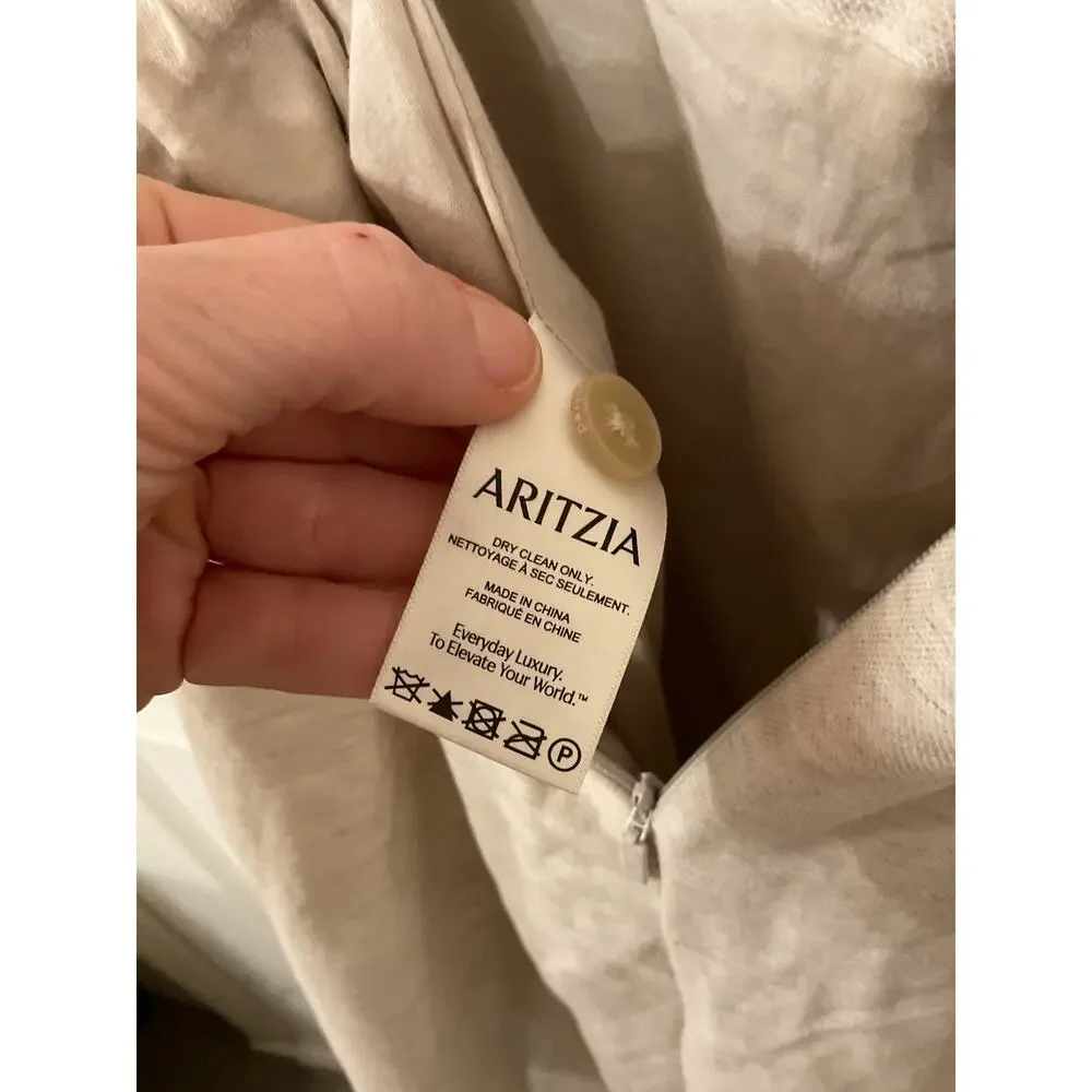 Aritzia Wilfred CruiseLinen Upscale Jumpsuit Natural Ecru Linen Lyocell, sz 4